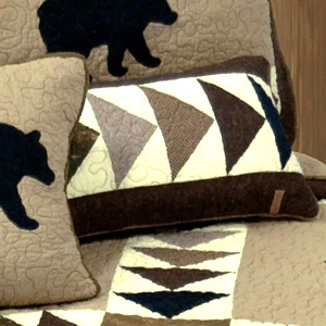 Donna Sharp Woodcut Bear King Sham 20 x 36 Brown/Tan/Green/Black American Heritage Textiles 754069604036 